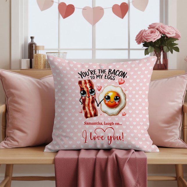 Coussin Custom Name Valentine Pillow with Funny Food (Custom Name Valentine Pillow with Funny Food)