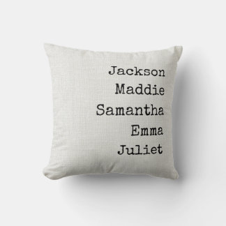 Coussin Custom Names Grandma & Mom Decorative Throw Pillow