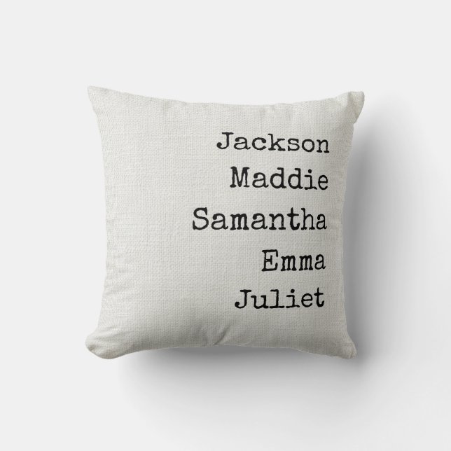 Coussin Custom Names Grandma & Mom Decorative Throw Pillow (Recto)