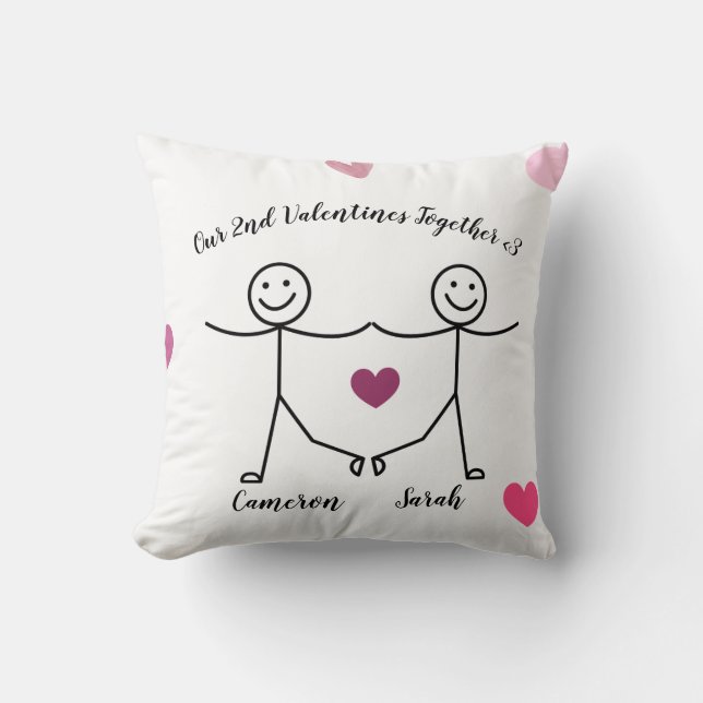 Coussin  Custom Personalized Valentines Pillow  (Recto)