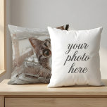 Coussin Custom Pet Photo Cat Peeking with London Big<br><div class="desc">Bring your beloved feline friend into your home decor with this unique custom pet photo pillow! Featuring an adorable close-up of a curious cat peeking out, overlaid with a stylish, soft-focus background of London's iconic Big Ben, this pillow is perfect for cat lovers and travel enthusiasts alike. Personalize it with...</div>