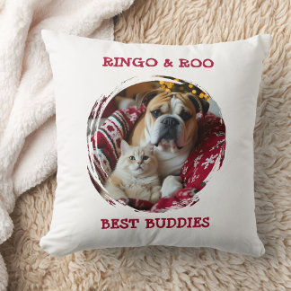 Coussin Custom Pet Pillow Best Buddies Cat Dog Names Gift