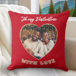 Coussin Custom Photo Romantic Heart Red Valentine’s Day