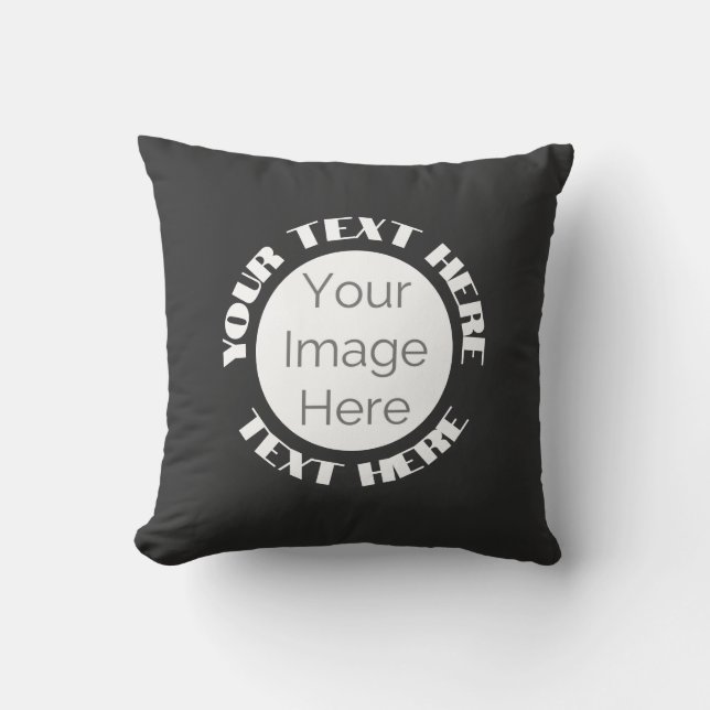 Coussin Custom Photo & Text Circle Design Square  (Recto)