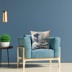 Coussin Custom The Great Wave art traditionnel japonais
