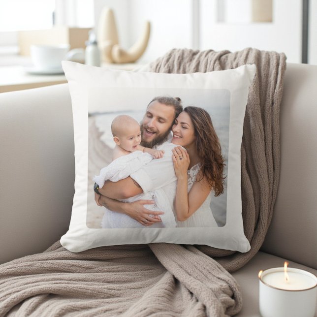 Coussin Custom Two Photo Double Sided Family (Créateur téléchargé)