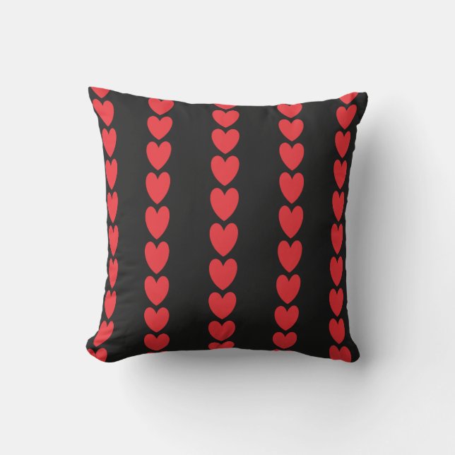 Coussin Custom Valentine's Day Mariage Red Heart Motifs (Recto)