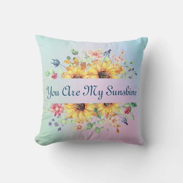 Coussin Custom You Are My Sunshine and Sunflower Coffee Mu (Recto)