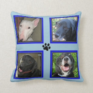 Coussin Customisé 4 Cadre-Bleus Collage-Bleus de photo