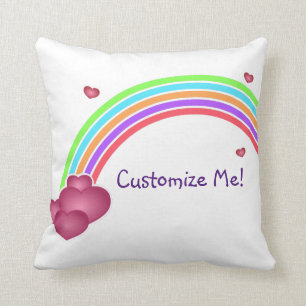 Coussin customisé d'arc-en-ciel