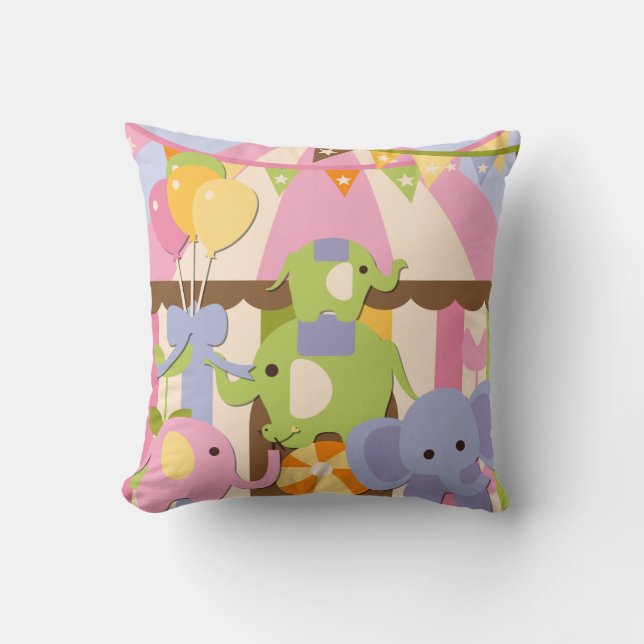 Coussin customisé de cirque de bébé (Recto)