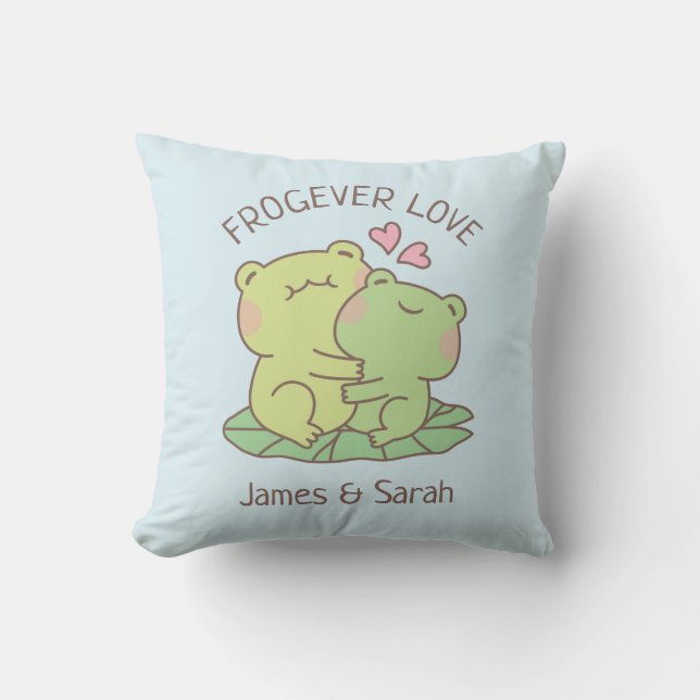 Coussin Cute Accrocher Frogs Frogever Love Couple Décor Ch (Recto)