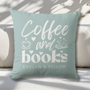 Coussin Cute Amateurs de café et de livre sur mesure