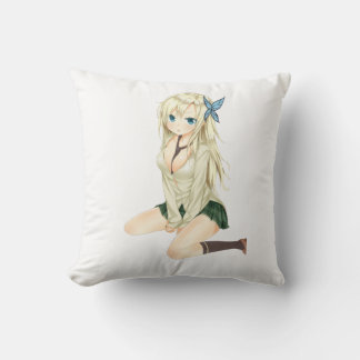 Coussin Cute Anime Girl Pillow Art – Soft Aesthetic Waifu 