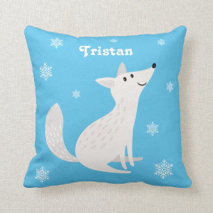 Coussin Cute Arctic Fox Snowflake Chambres pour enfants