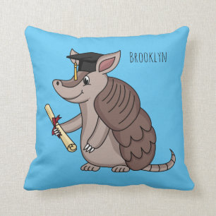 Coussin Cute armadillo avec dessin animé de la casquette d