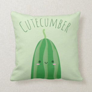 Coussin Cute As As Cucumber Funny Kawaii Nom du mot clé