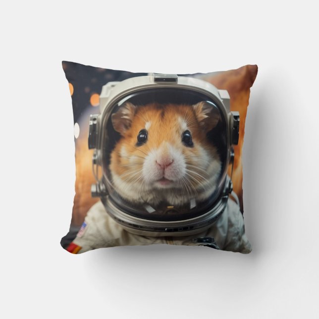 Coussin Cute astronaute spatiale Hamster (Recto)