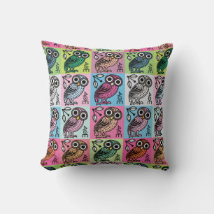 Coussin Cute Athenian Owl Pop Art
