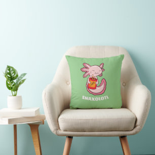 Coussin Cute Axolotl Lover Snaxolotl Kawaii