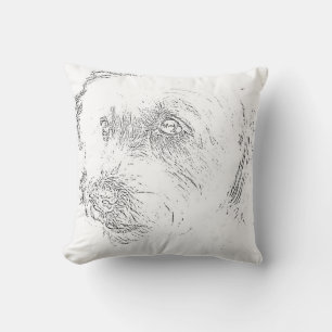 Coussin Cute Bichon Chien Visage Croquis race préférée