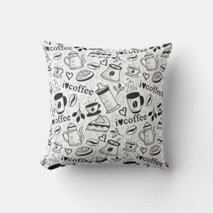 Coussin Cute Black and White Coffee Love I Love Coffee