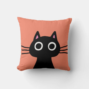 Coussin Cute Black Kitty Amoureux des chats de animal de