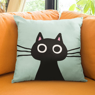 Coussin Cute Black Kitty   Amoureux des chats de animal de