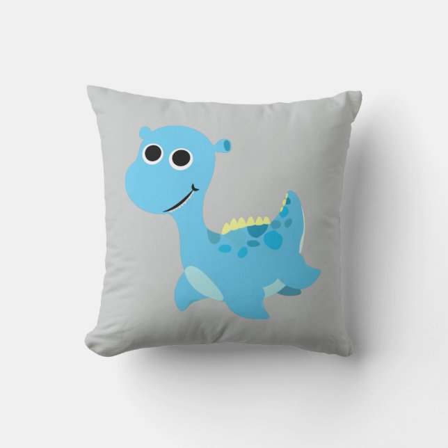 Coussin Cute Blue Nessie (Recto)