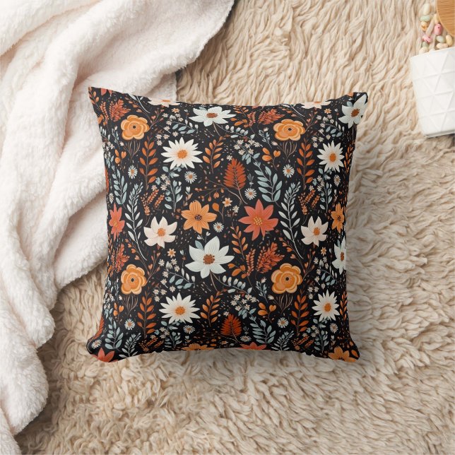 Coussin Cute Boho Flower Motif, Whimsical Floral Boho (Couverture)