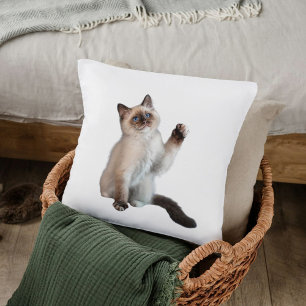 Coussin Cute Bold Siamese Chat Personnalisé Décor Cadeau B