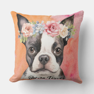 Coussin Cute Boston Terrier Dog