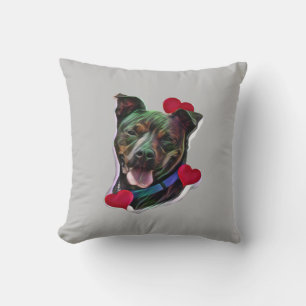 Coussin Cute Brindle Pop Art Pit Bull Staffordshire Amour