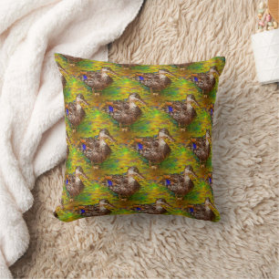 Coussin Cute Brown Canards Animal Art