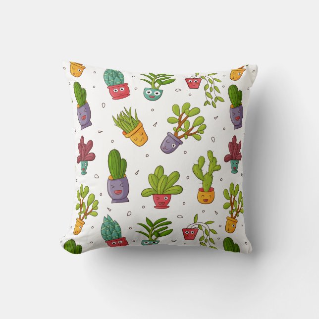 Coussin Cute Cactus Nature Succulents Motif (Recto)