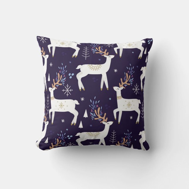 Coussin Cute cartoon deer seamless pattern, nursery backgr (Recto)