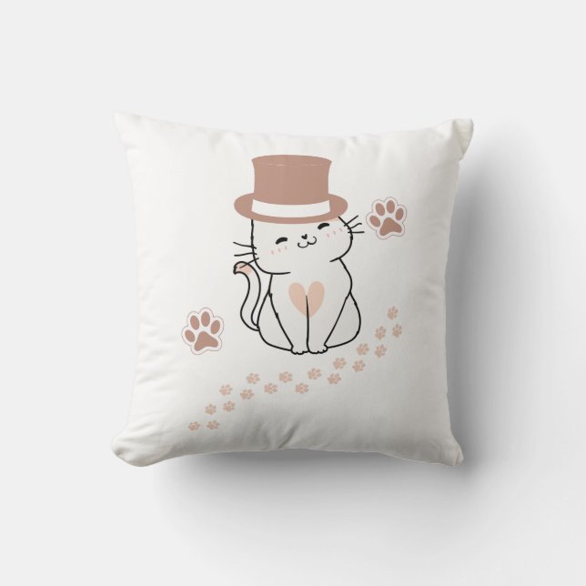 COUSSIN CUTE CAT AMOUREUX DE LES CHATS CASQUETTE, FLOWER C (Recto)