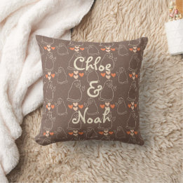 Coussin Cute Cat Cute Personnalisée Saint Valentin Couple
