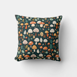 Coussin Cute champignons feuille cottage design