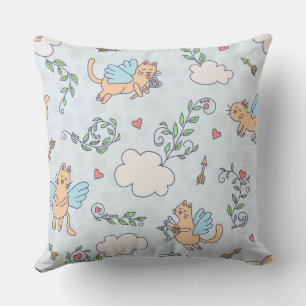 Coussin Cute chat chaton doodé sans couture motif