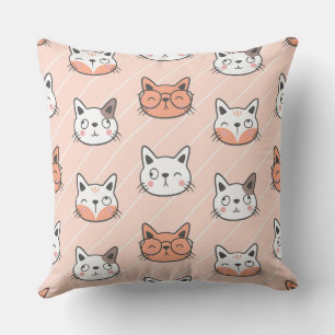 Coussin Cute chat chaton doodé sans couture motif