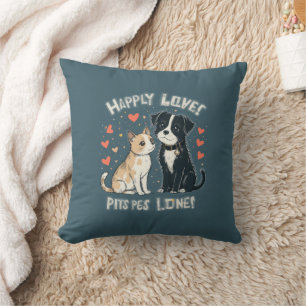 Coussin Cute Chat & Chien Aimer Drôle Drôle Cartoon Pet Cu