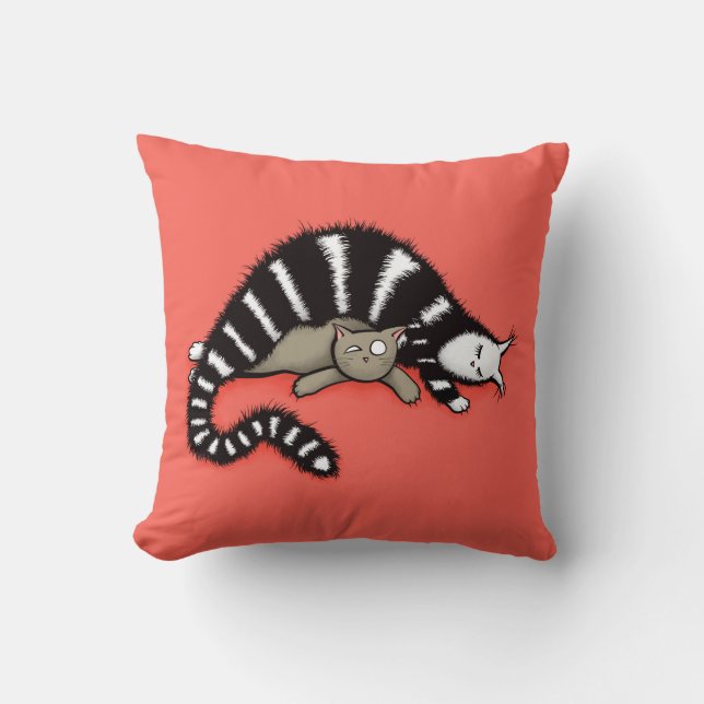 Coussin Cute Chat Maman Amour Famille (Recto)