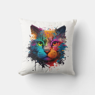 Coussin Cute Chat Neon Enk Splash