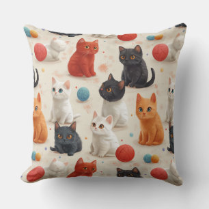 Coussin Cute chatons colorés motif pour enfants
