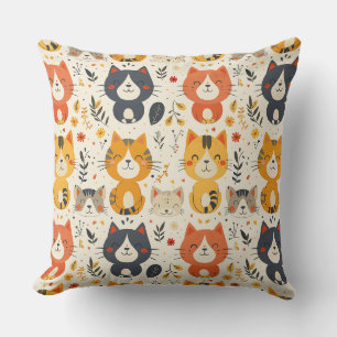 Coussin Cute chatons colorés motif pour enfants