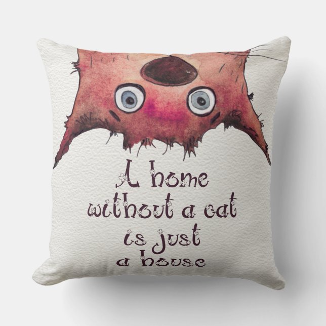 Coussin Cute Chats Aquarelle Chats Citations Drôle Chats (Recto)