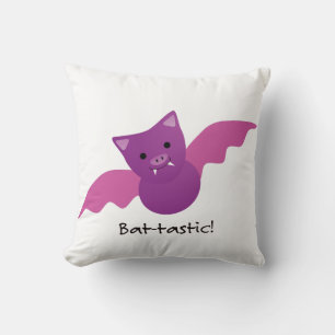 Coussin Cute chauve chauve-souris rose batastique