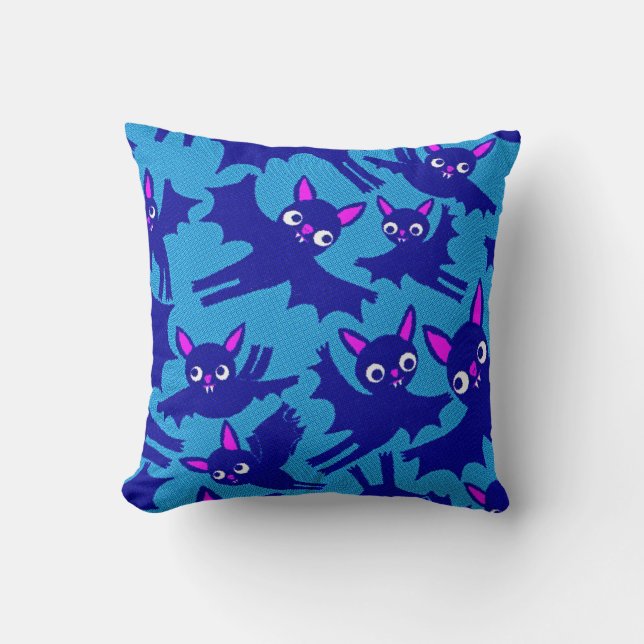 Coussin Cute chauve-souris d'Halloween volant (Recto)