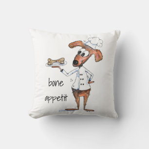 Coussin Cute chef de chien Whimsical